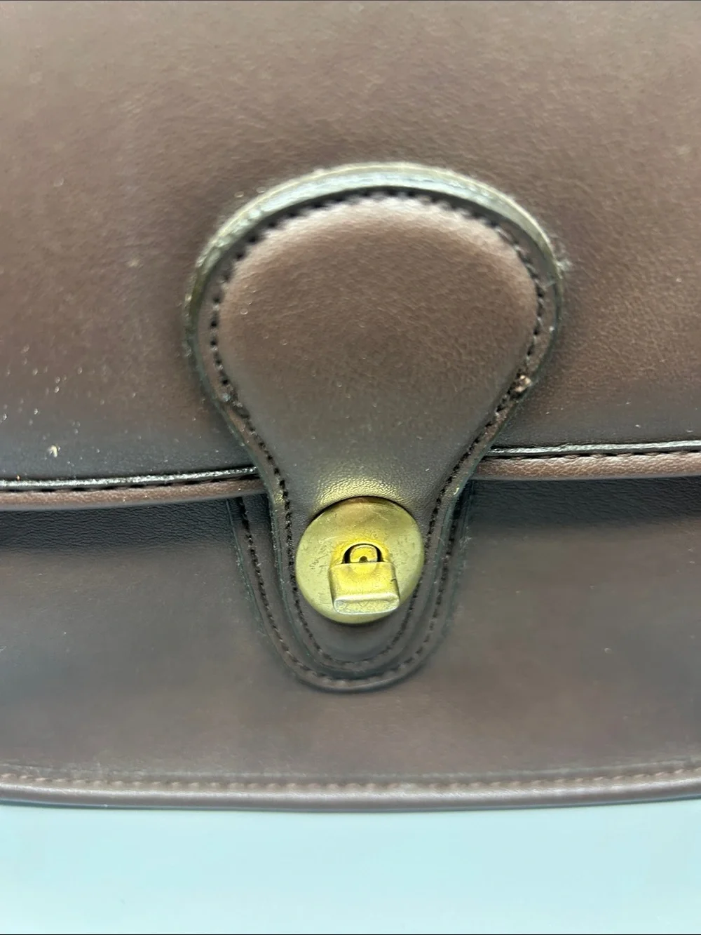 American Girl Dark Brown Leather Crossbody Bag with Gold Hardware - Picture 2 of 11